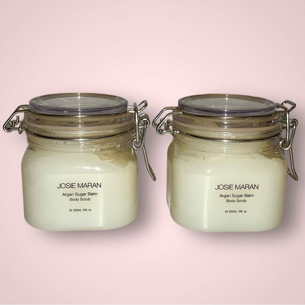2 Josie Maran Argan Sugar Balm Body Scrub Sweet Cranberry 10oz